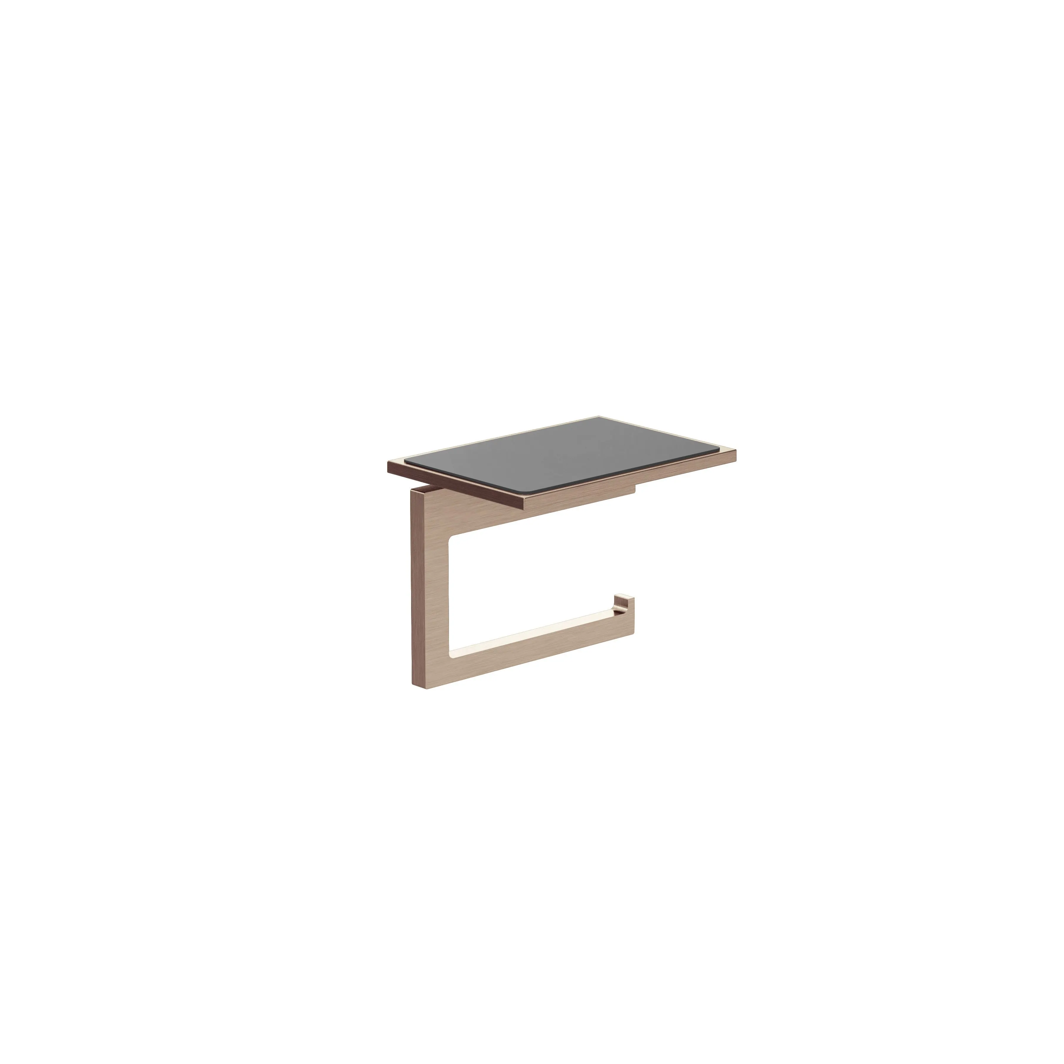 KLUDI RAK Square Toilet Paper Holder with Shelf - Matte Bronze
