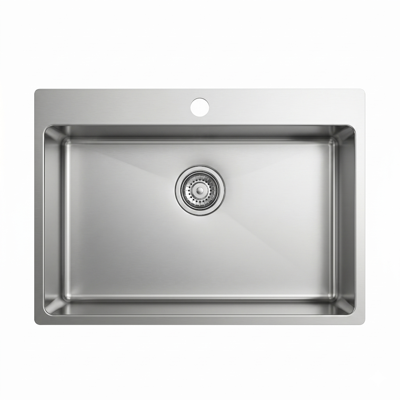 Asil AS 3456 Handmade Sink Turkish 45 × 76 cm 1 mm with Accessories and Drain Chrome