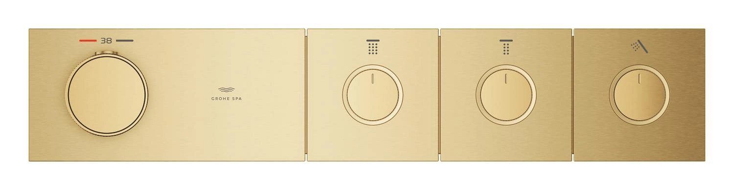 Grohe Aqua Thermostat Bathtub Concealed Mixer , 3-movement rectangular - Matte Gold