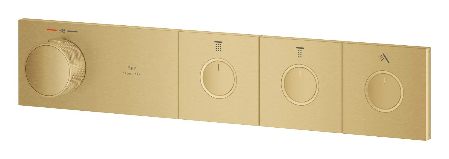 Grohe Aqua Thermostat Bathtub Concealed Mixer , 3-movement rectangular - Matte Gold