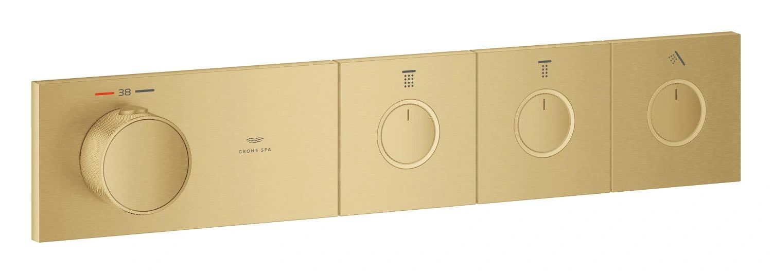 Grohe Aqua Thermostat Bathtub Concealed Mixer , 3-movement rectangular - Matte Gold