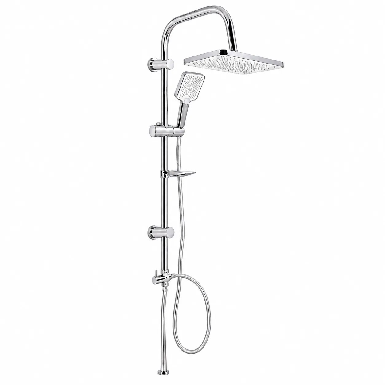 Shower Sets MP New Rectangular 2 × 1 Chrome × White 13
