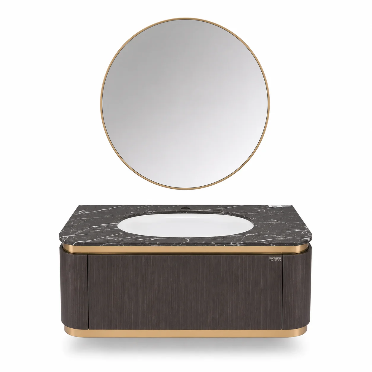 Beroia LD 5295 Vanity Unit with Mirror & Washbasin 100 cm Steel