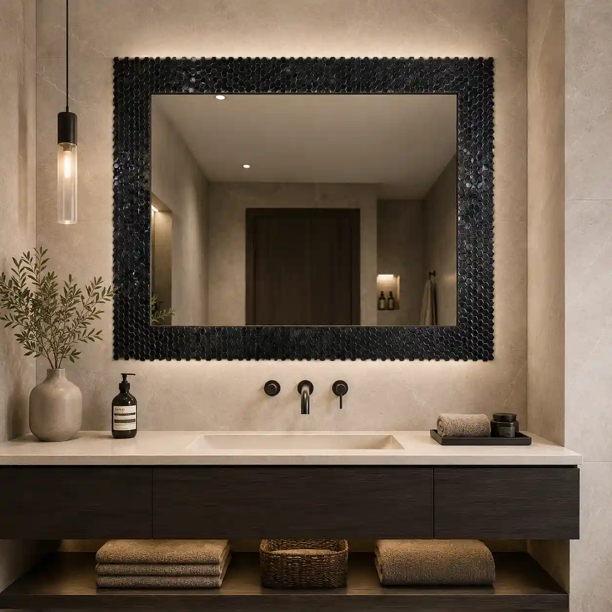 Beroia Chinese Aluminum Sheet Night Paris 307 Mosaic 29.5 × 30.5 cm - Black