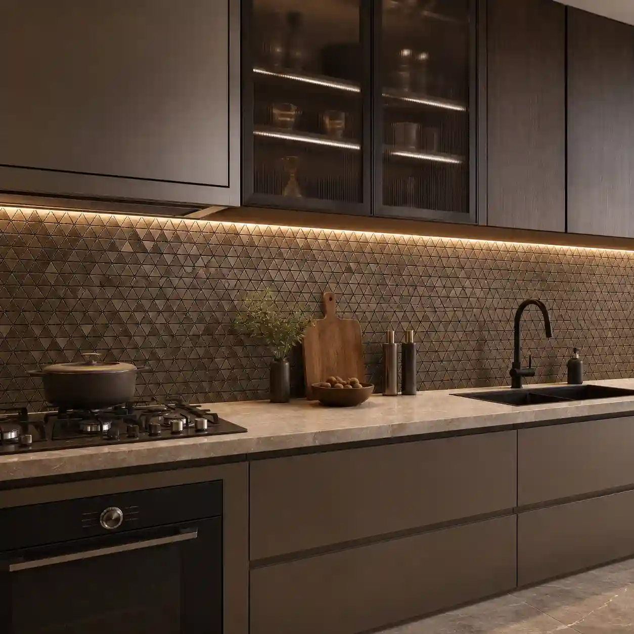 بيرويا شيت صينى الومنيوم نايت باريس 506 ح موزاييك 30.2 × 31.7 سم جراى × براون