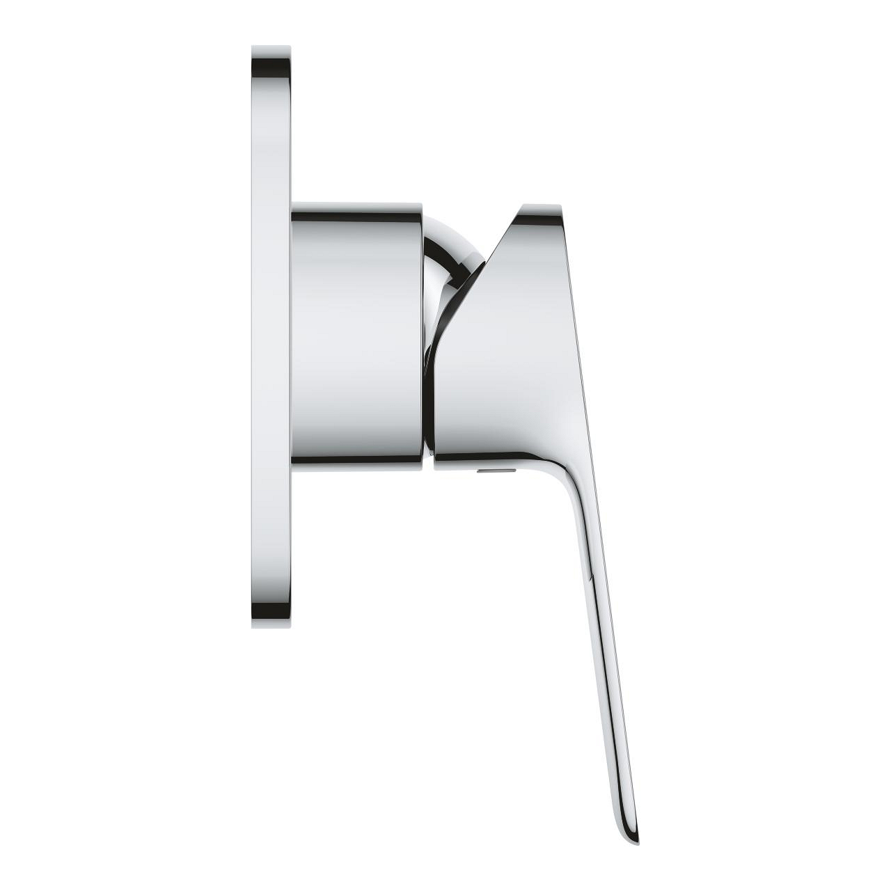 GROHE Cubeo Concealed Single-Lever Bath/Shower Mixer Trim without Diverter, with Built-in Body, Square, Chrome 1017750000