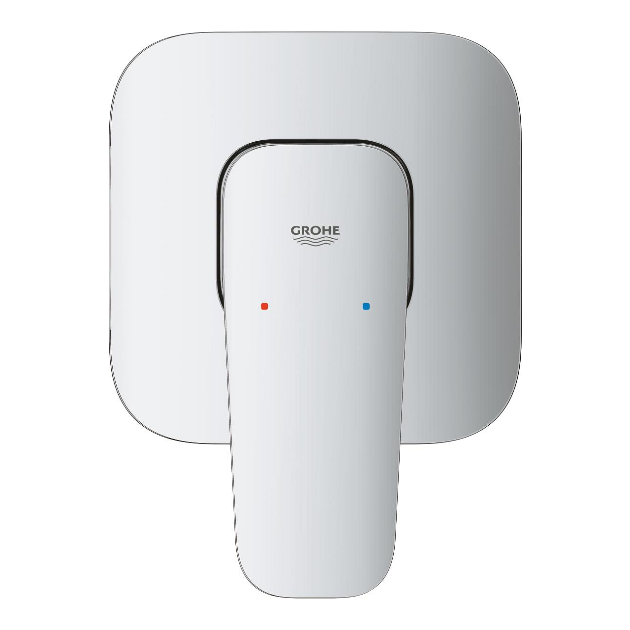 GROHE Cubeo Concealed Single-Lever Bath/Shower Mixer Trim without Diverter, with Built-in Body, Square, Chrome 1017750000