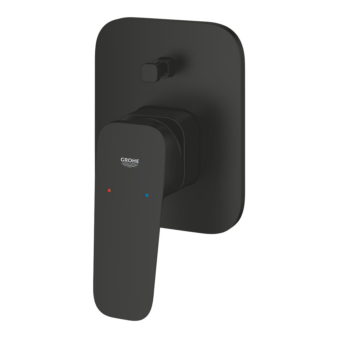 GROHE Cubeo Concealed Bath/Shower Mixer Trim with Diverter, Square - Matte Black