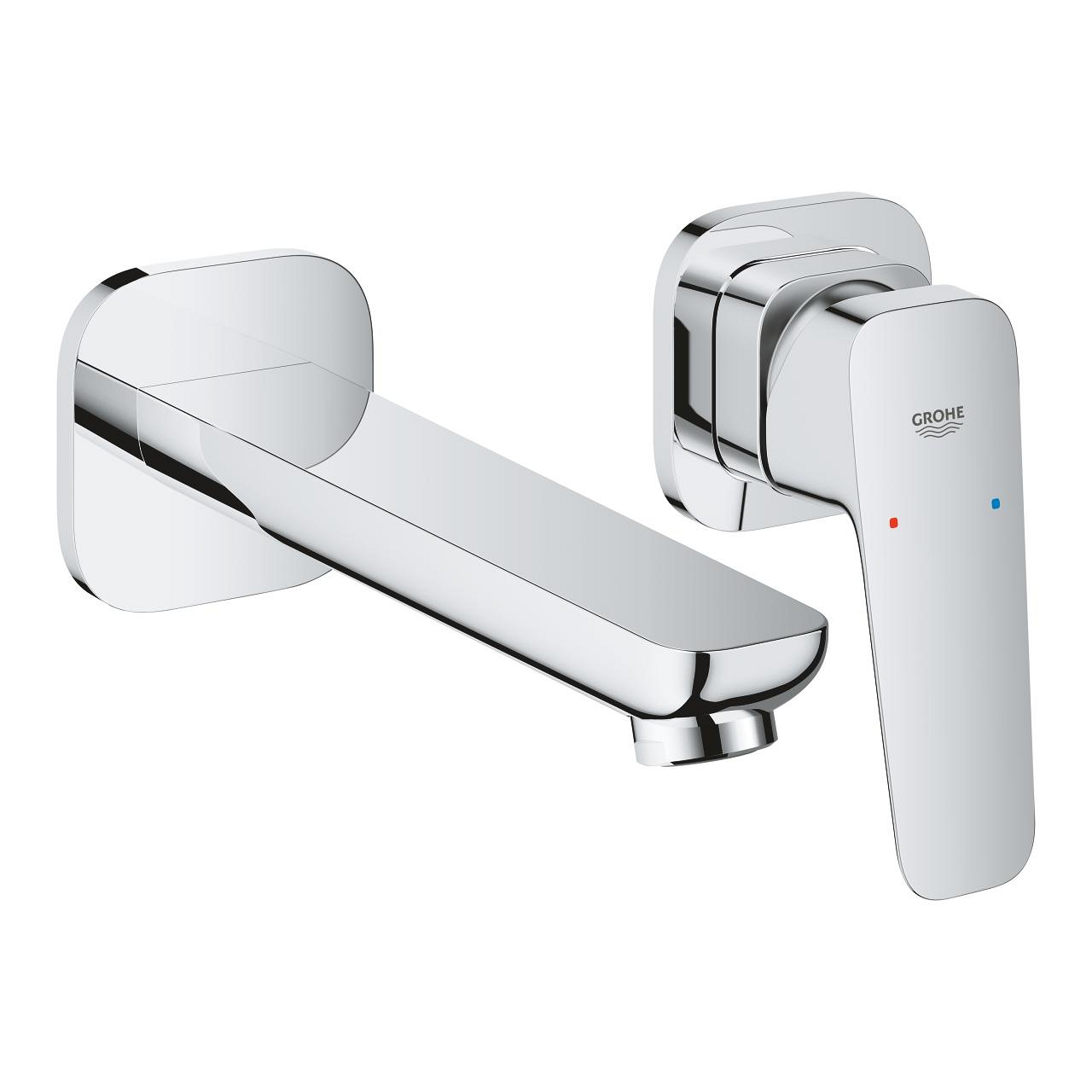 GROHE Cubeo Wall-Mounted Concealed Basin Mixer Trim, 2-Hole, 18 cm, Chrome 1017880000