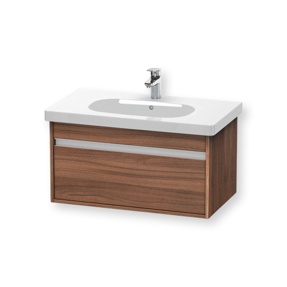 Duravit Ketho 1-Drawer Vanity Unit with Basin and Mixer Offer - 45.5 x 80 cm Natural Walnut KT 101019779