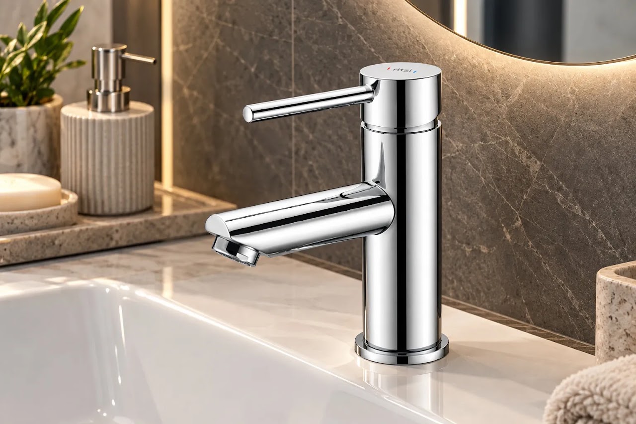 Washbasin Mixer Ritzi Plush Short Chrome S-0001