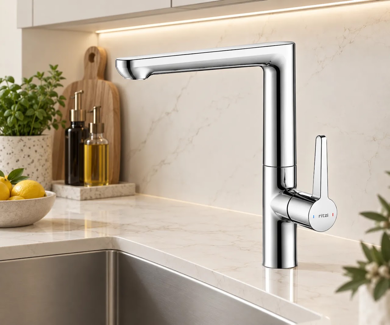 Kitchen Sink Mixer Ritzi Swank High Chrome H-0003