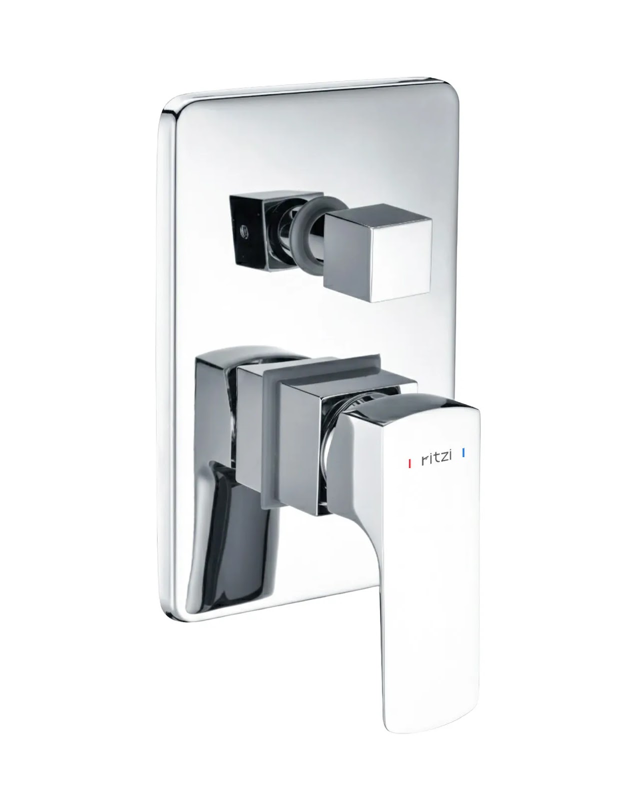 Concealed Bath Mixer Face Plate Ritzi Ample With Diverter, 2-Way, Includes Body, Rectangular Chrome C2F-0004