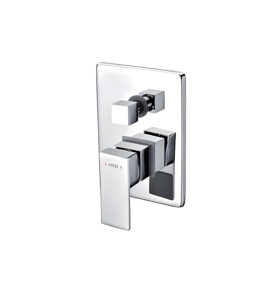 Concealed Bath Mixer Face Plate Ritzi Posh With Diverter, 2-Way, Includes Body, Rectangular Chrome C2F0005