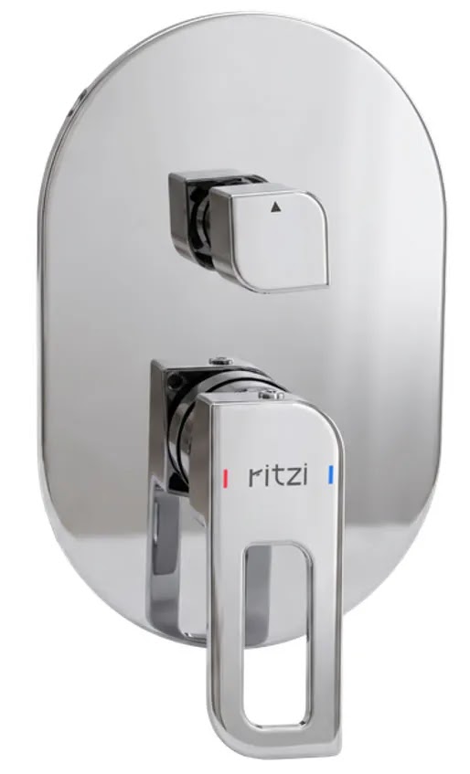 Concealed Bath Mixer Face Plate Ritzi Lavish With Diverter, 2-Way, Includes Body, Round Chrome C2F-0004