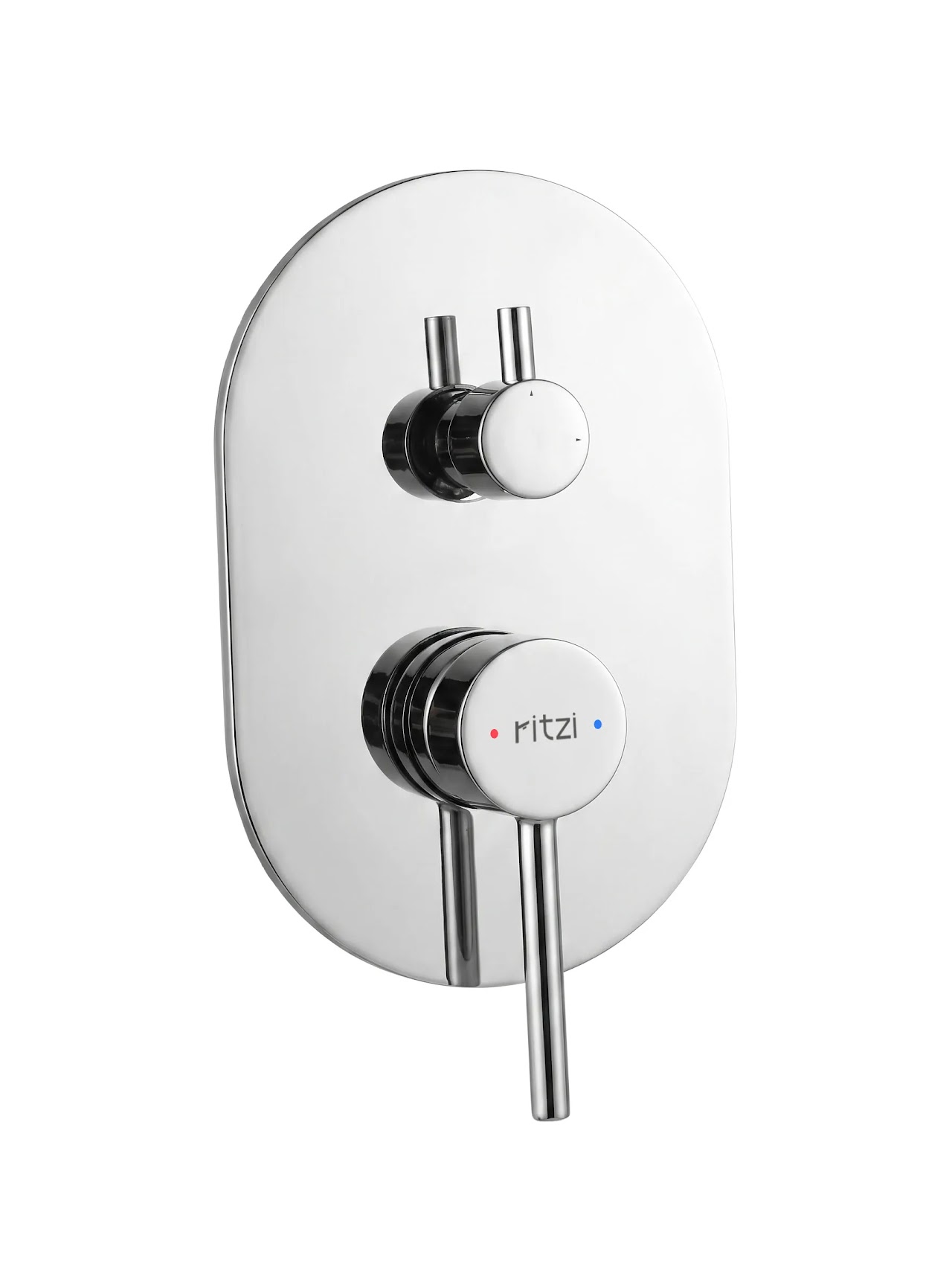 Concealed Bath Mixer Face Plate Ritzi Plush With Diverter, 2-Way, Includes Body, Round Chrome C2F-0005