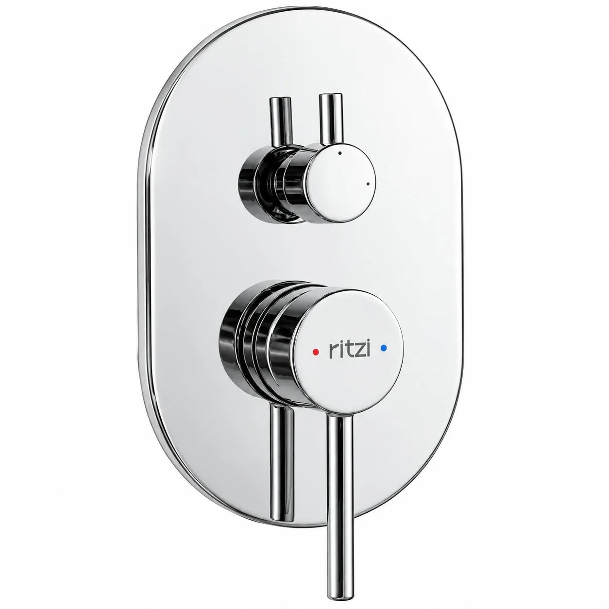 Concealed Bath Mixer Face Plate Ritzi Plush With Diverter, 2-Way, Includes Body, Round Chrome C2F-0005