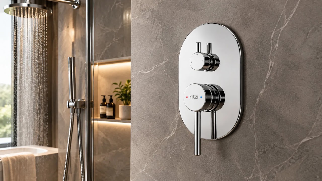 Concealed Bath Mixer Face Plate Ritzi Plush With Diverter, 2-Way, Includes Body, Round Chrome C2F-0005