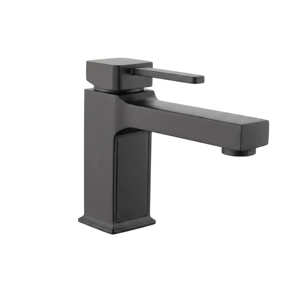 Armos Fuschia Basin Mixer, Vertical Turkish - Matte Black