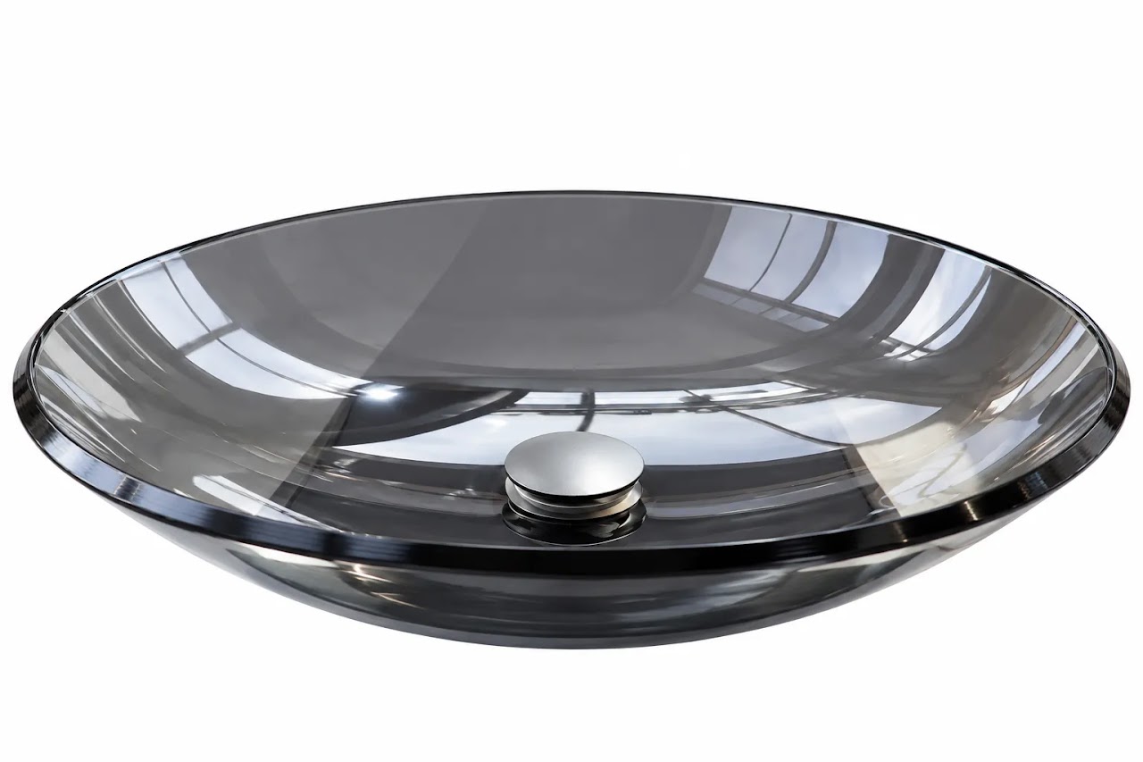 Over-Counter Basin Glacio Glass Black SF 007