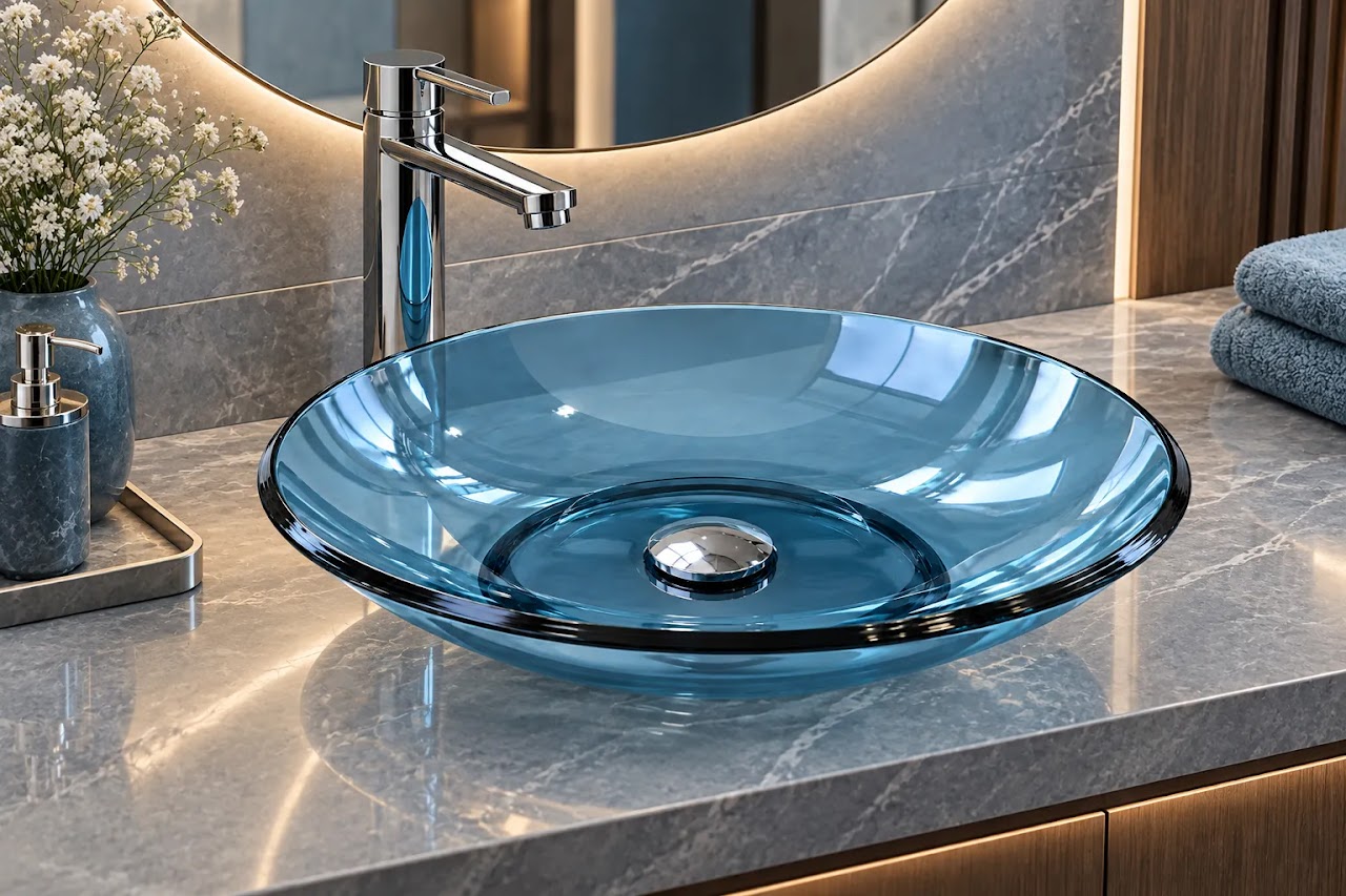 Over-Counter Basin Glacio Glass Blue SF 0014