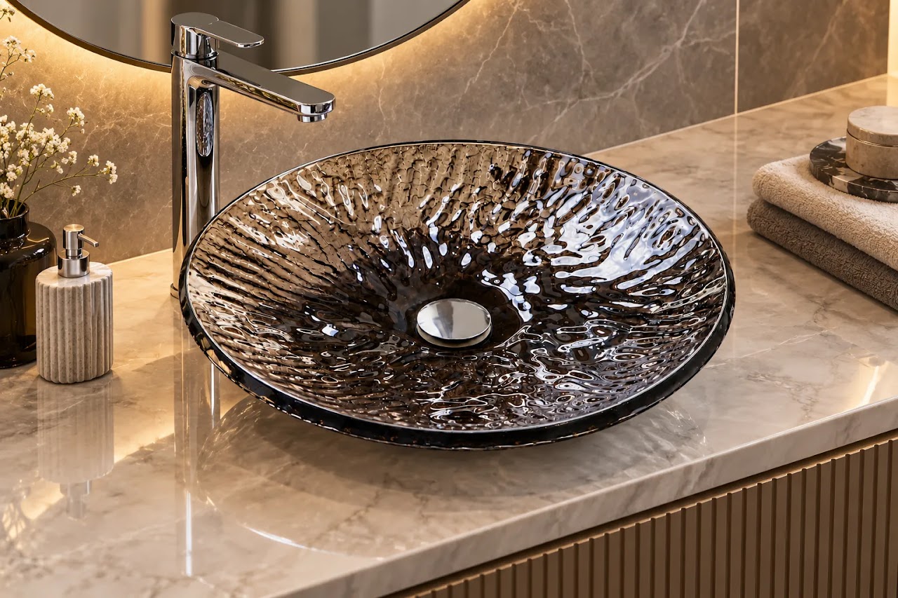 Over-Counter Basin Glacio Glass Amber SF 001