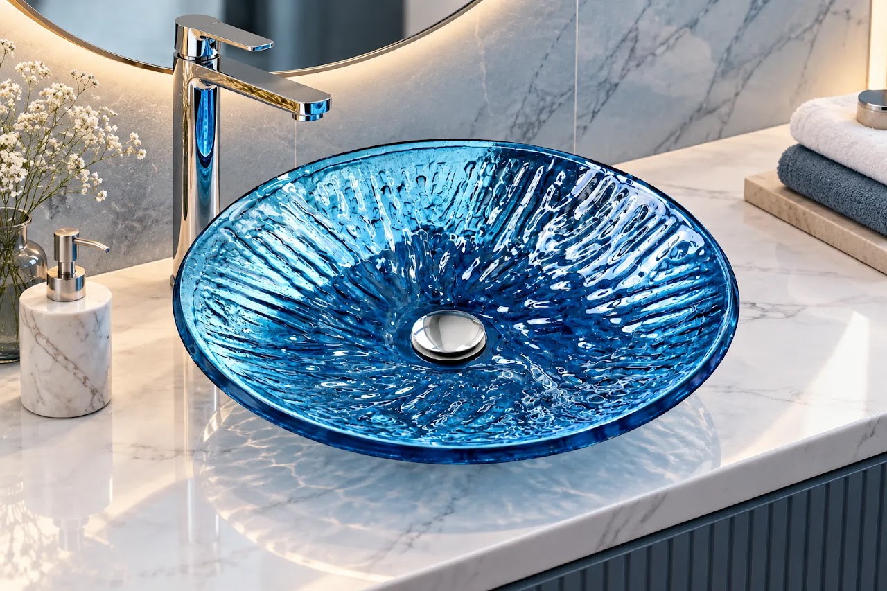 Over-Counter Basin Glacio Glass Blue SF 002