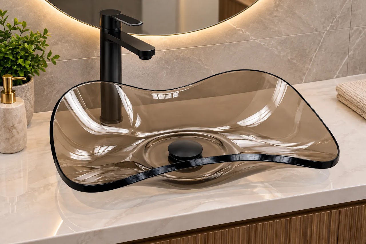 Over-Counter Basin Glacio Glass Amber SH 002