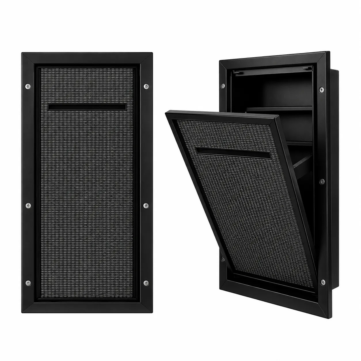 Recessed Toilet Unit Gevel Steel 304 with Toilet Paper Holder - Basket 22.4 × 53.2 × 14 cm Matte Black GV 7331B