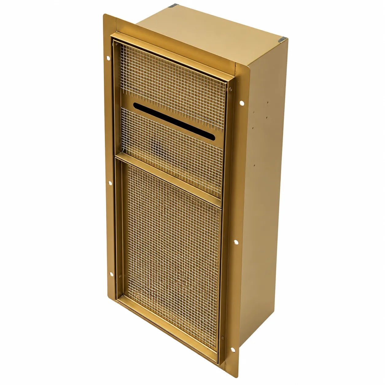 Recessed Toilet Unit Gevel Steel 304 with Toilet Paper Holder - Basket 22.4 × 53.2 × 14 cm - Matte Gold