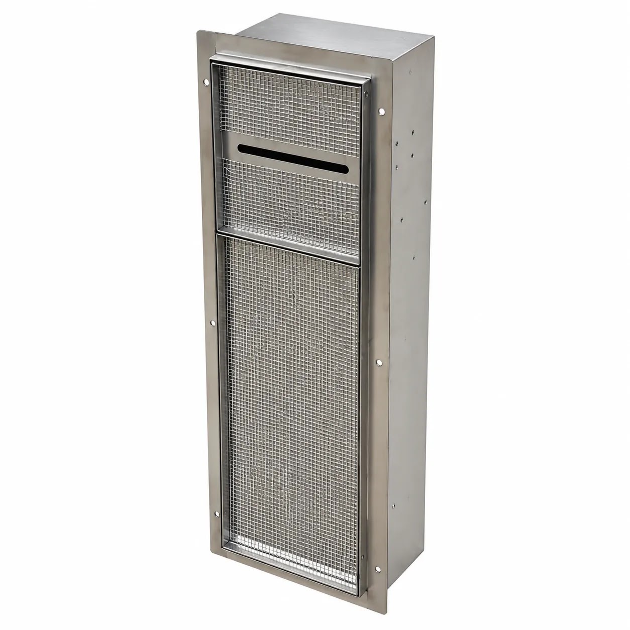 Recessed Toilet Unit Gevel Steel 304 with Toilet Paper Holder - Toilet Brush 20 × 62.8 × 14 cm - Matte Chrome