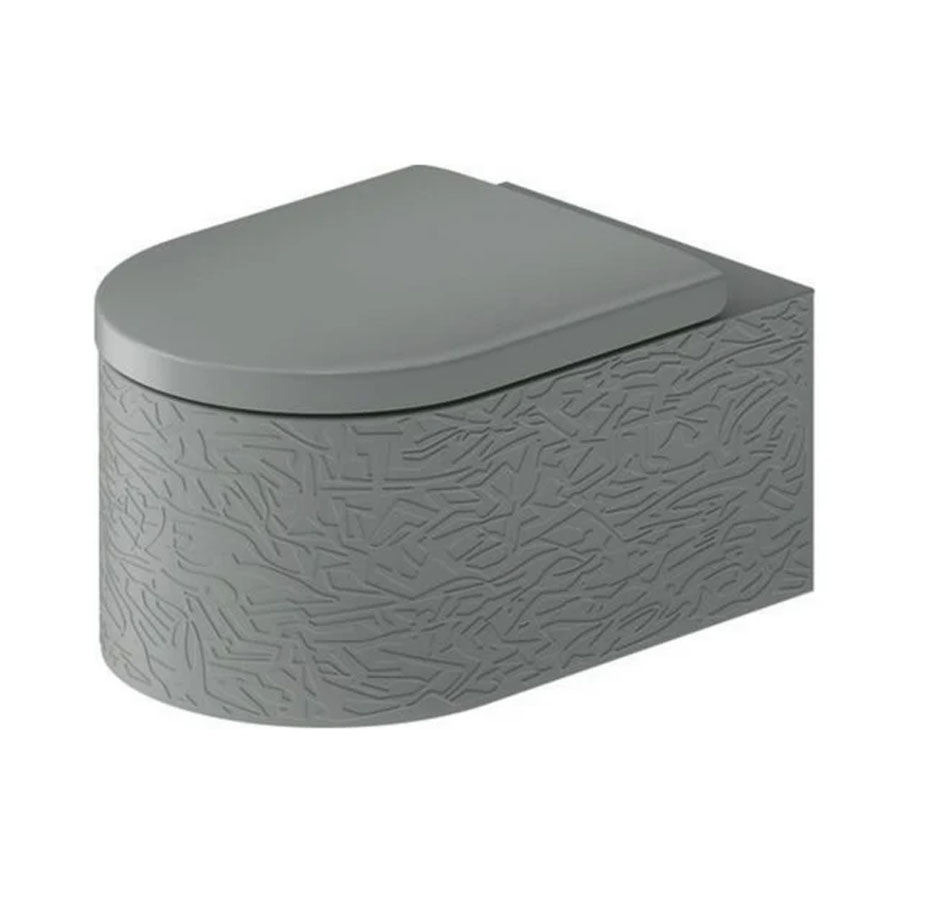 Duravit Millio Wall-hanging toilet Matte Gray, Engraved 250649FD75