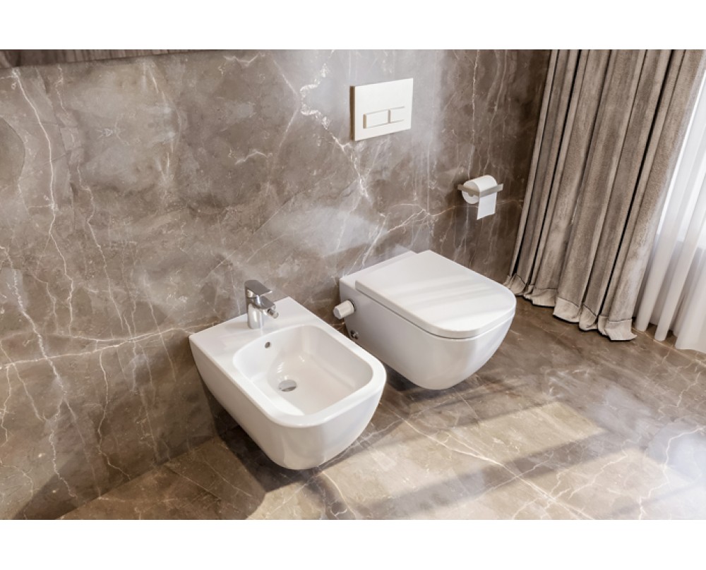 Sanipure Magnus Wall-hanging toilet Seat White 2508490078