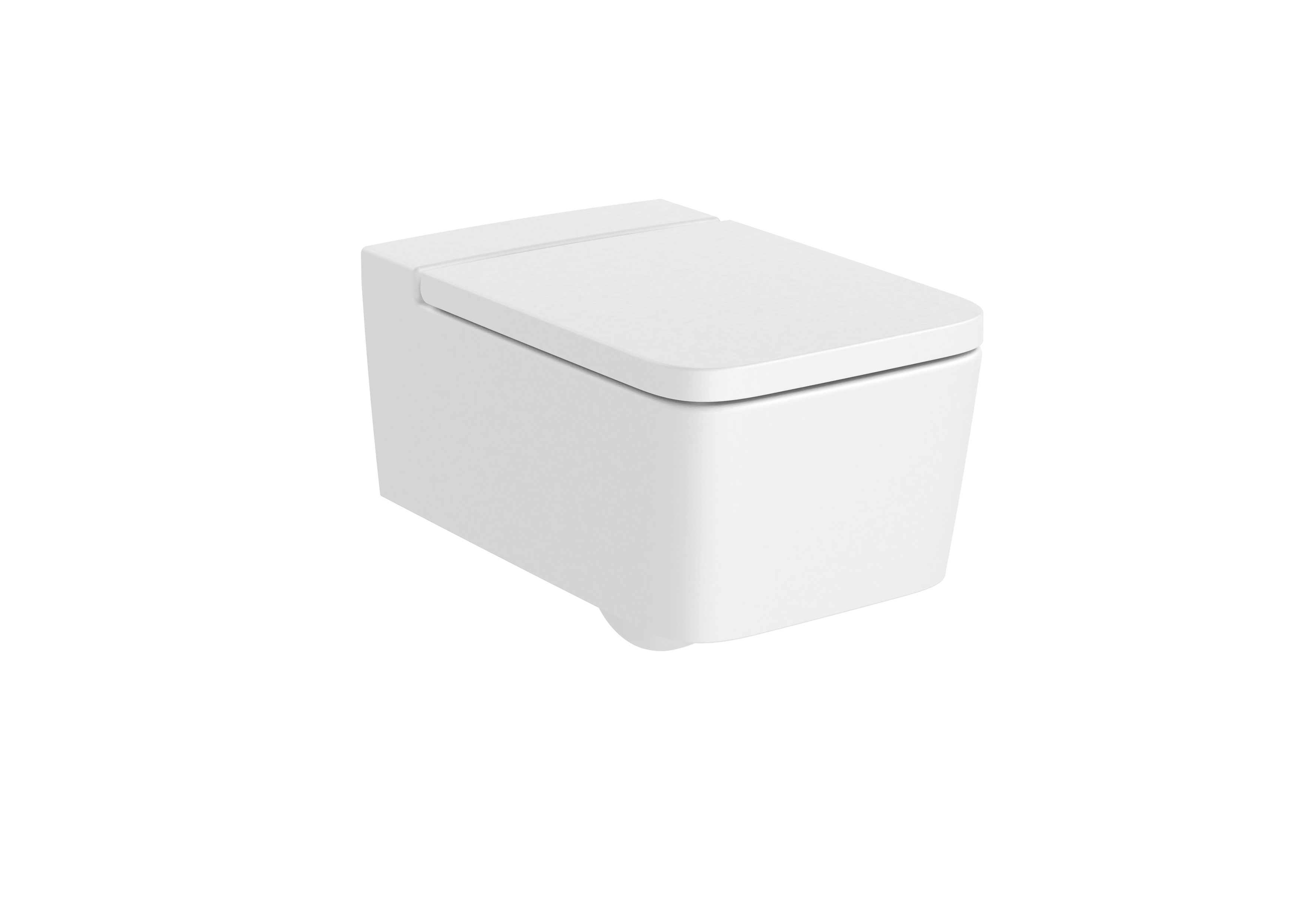 Roca Inspira SQUARE - Vitreous china Rimless wall-hung WC with horizontal outlet Matte White A34653E620