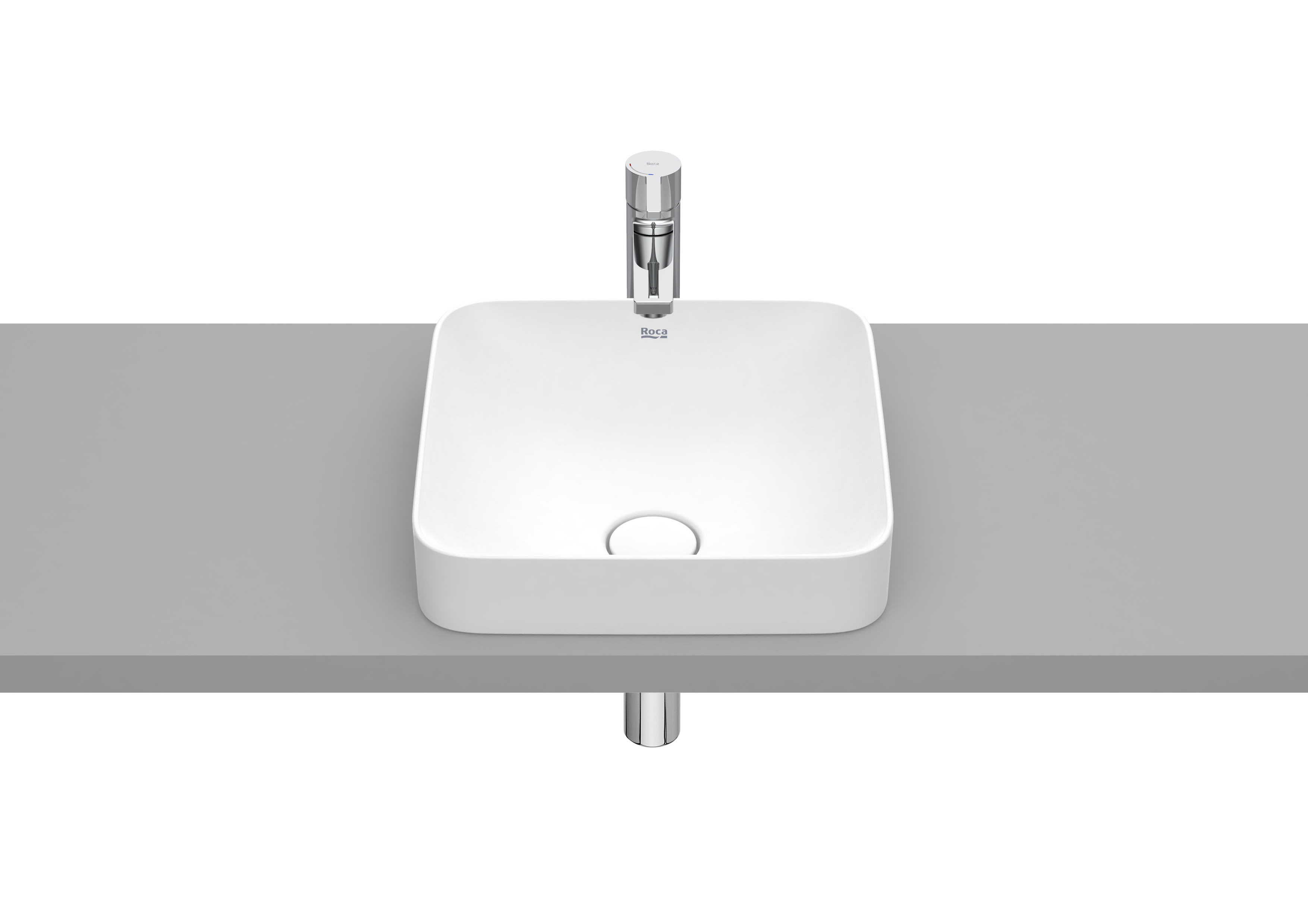 Roca Inspira Square In countertop basin 37 × 37 cm Matte White A32753R620