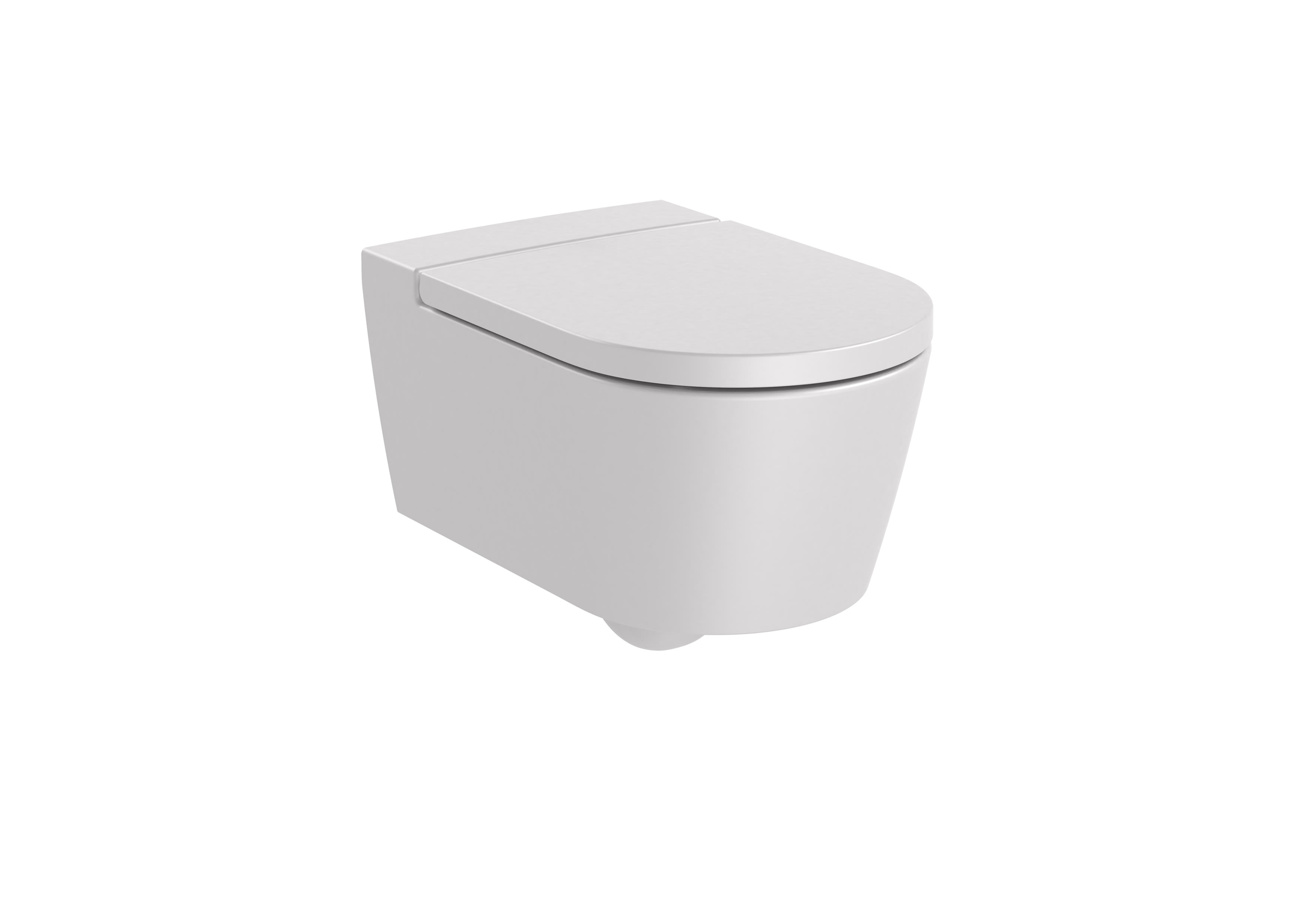 Roca Inspira ROUND - Vitreous china Rimless wall-hung WC with horizontal outlet Pearl Grey A34652E630