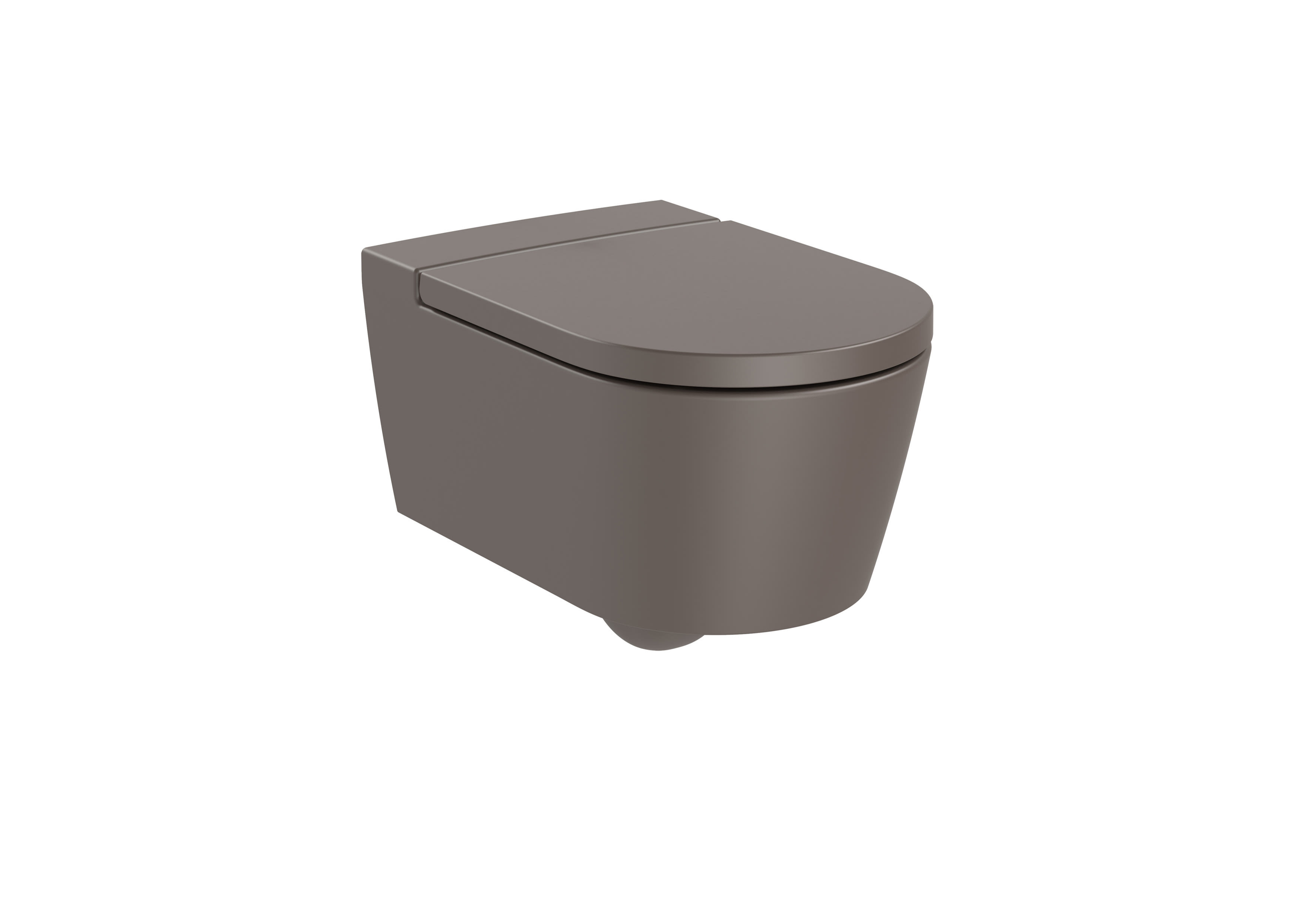 Roca Inspira ROUND - Vitreous china Rimless wall-hung WC with horizontal outlet Coffee A34652E660
