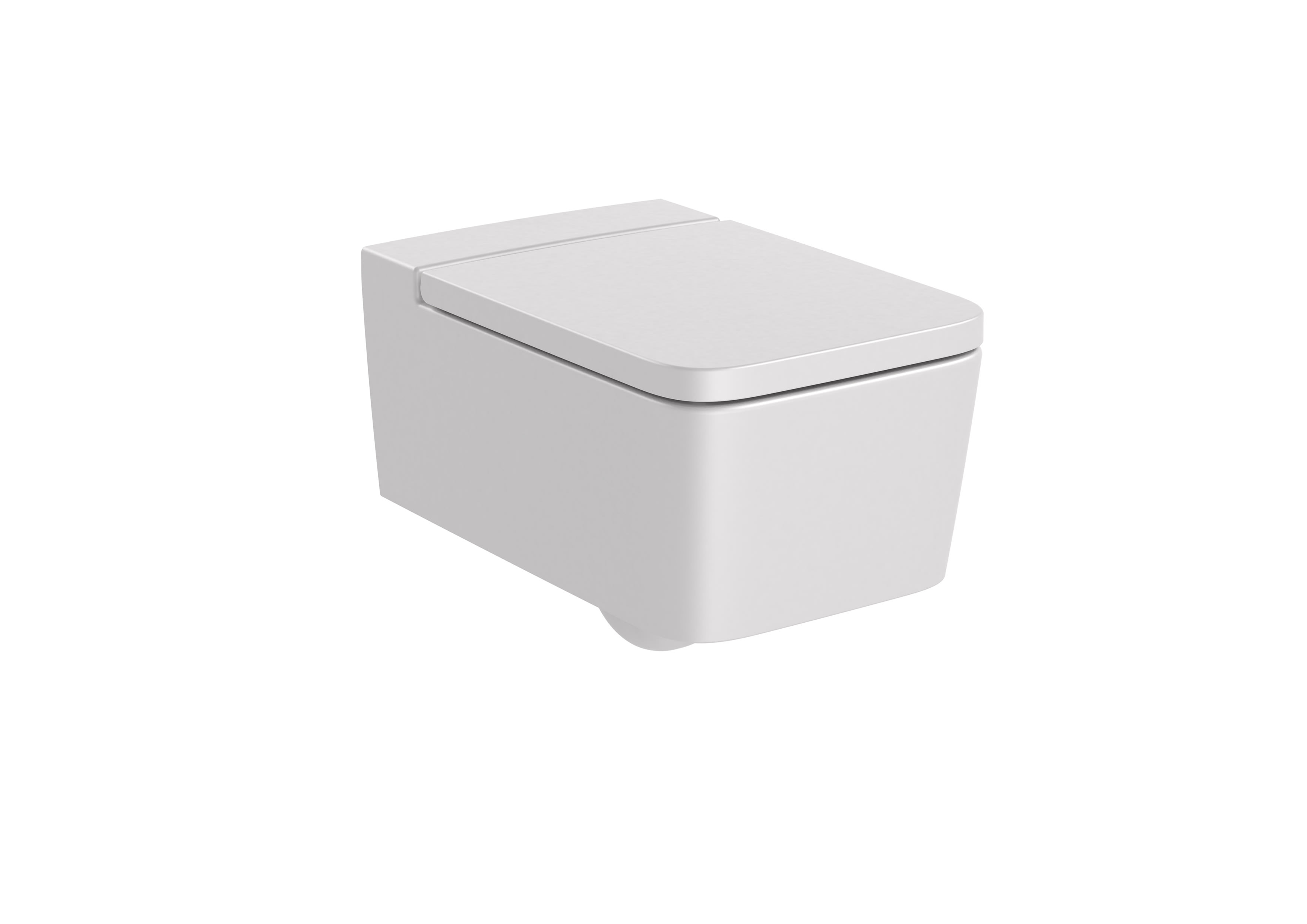 Roca Inspira SQUARE - Vitreous china Rimless wall-hung WC with horizontal outlet Pearl Grey A34653E630