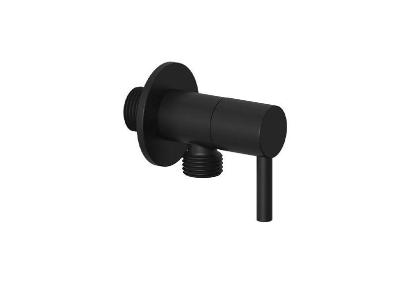 Kludi RAK round angle valve matte black RAK 12018BK2