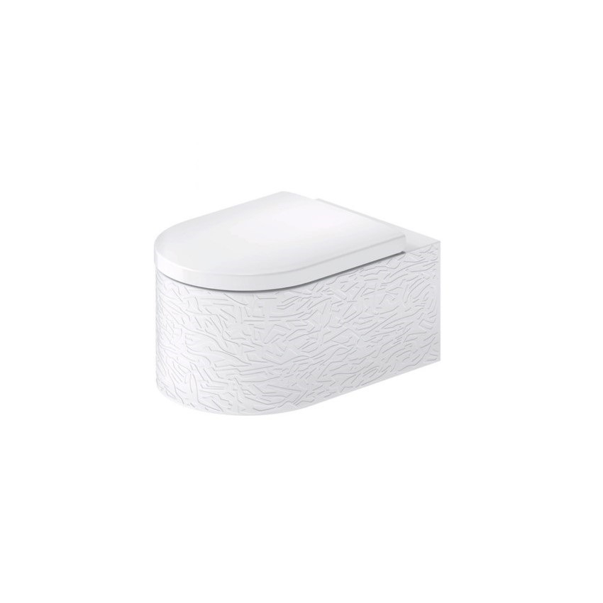 Duravit Millio Wall-hanging toilet Matte White, Engraved 250649FF75